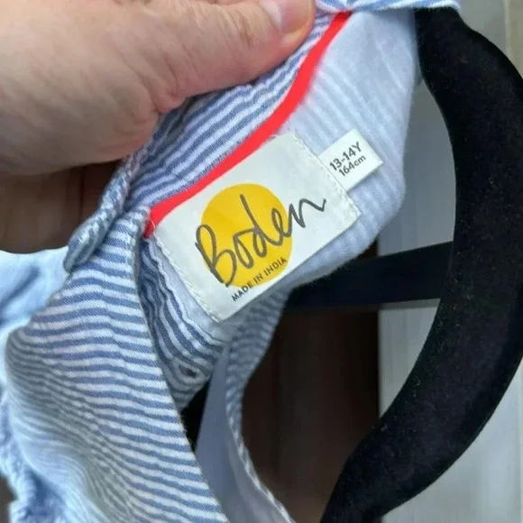 Biden eyelet blue and white striped dress size 13-14Y - Picture 4 of 5